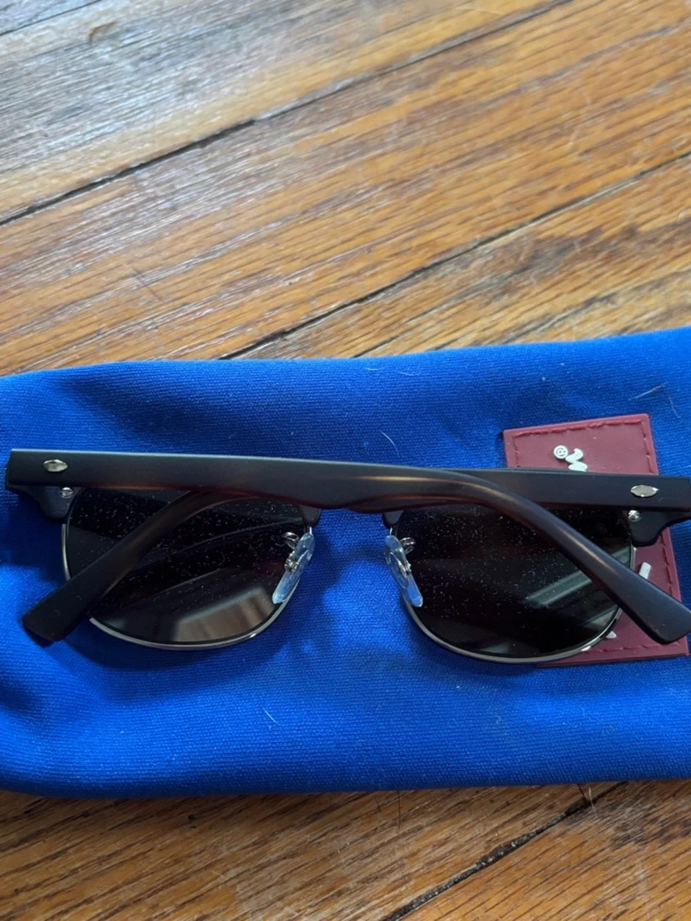 Ray-Ban junior Clubmaster Black Frame Sunglasses with Purple mirror Lenses